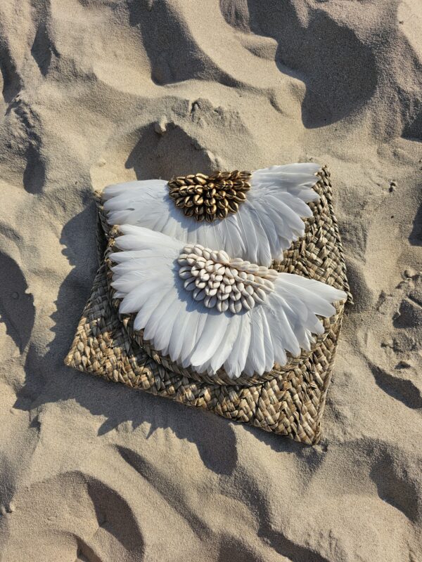 Faye Clutch - Gold & Dove