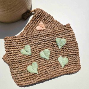 heart pouch light green