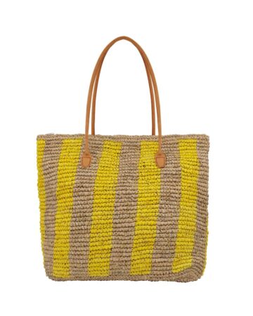 Marna Raffia Beach Tote - Canary