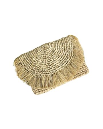 Billie Raffia Clutch - Natural