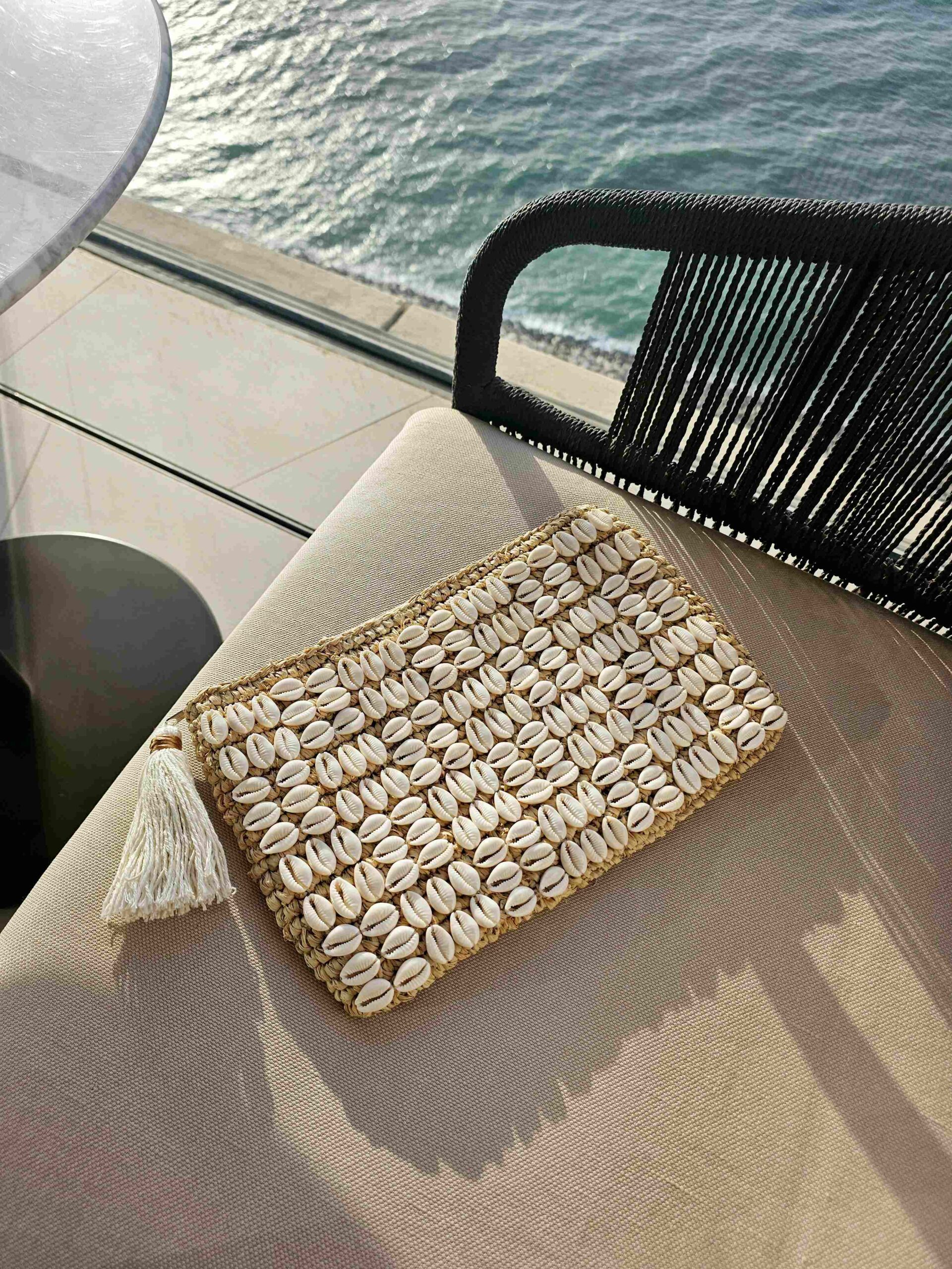 Cali Cowrie Shell & Raffia Clutch - Image 2