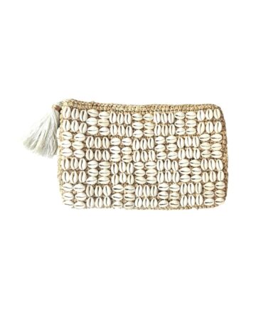 Cali Cowrie Shell & Raffia Clutch