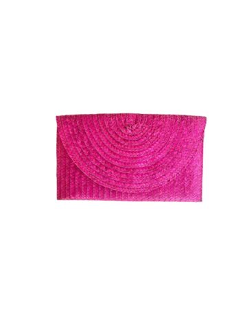Kenzie Straw Clutch – Pink