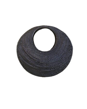 Maxine Rattan Beach Bag – Black