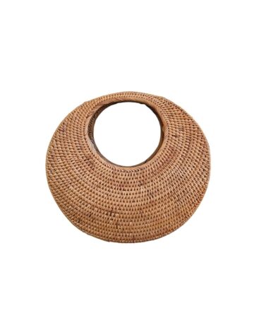 Maxine Rattan Beach Bag – Chestnut