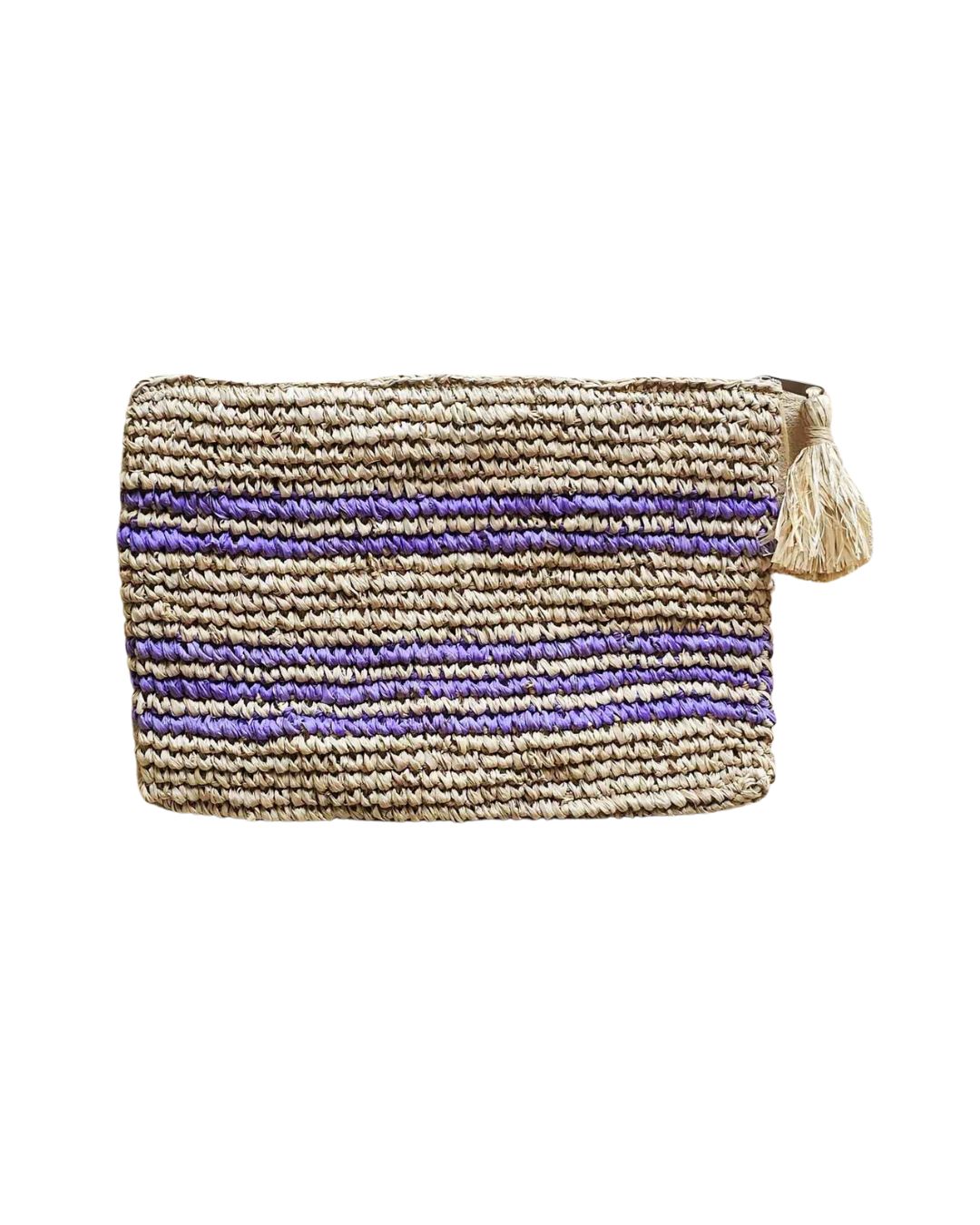 Meri Raffia Clutch – Lavender