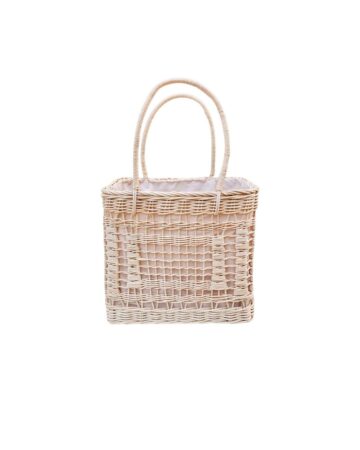 Mirren Wicker Bucket – Vanilla