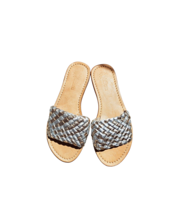 Paloma Leather Sandals - Silver & Gold