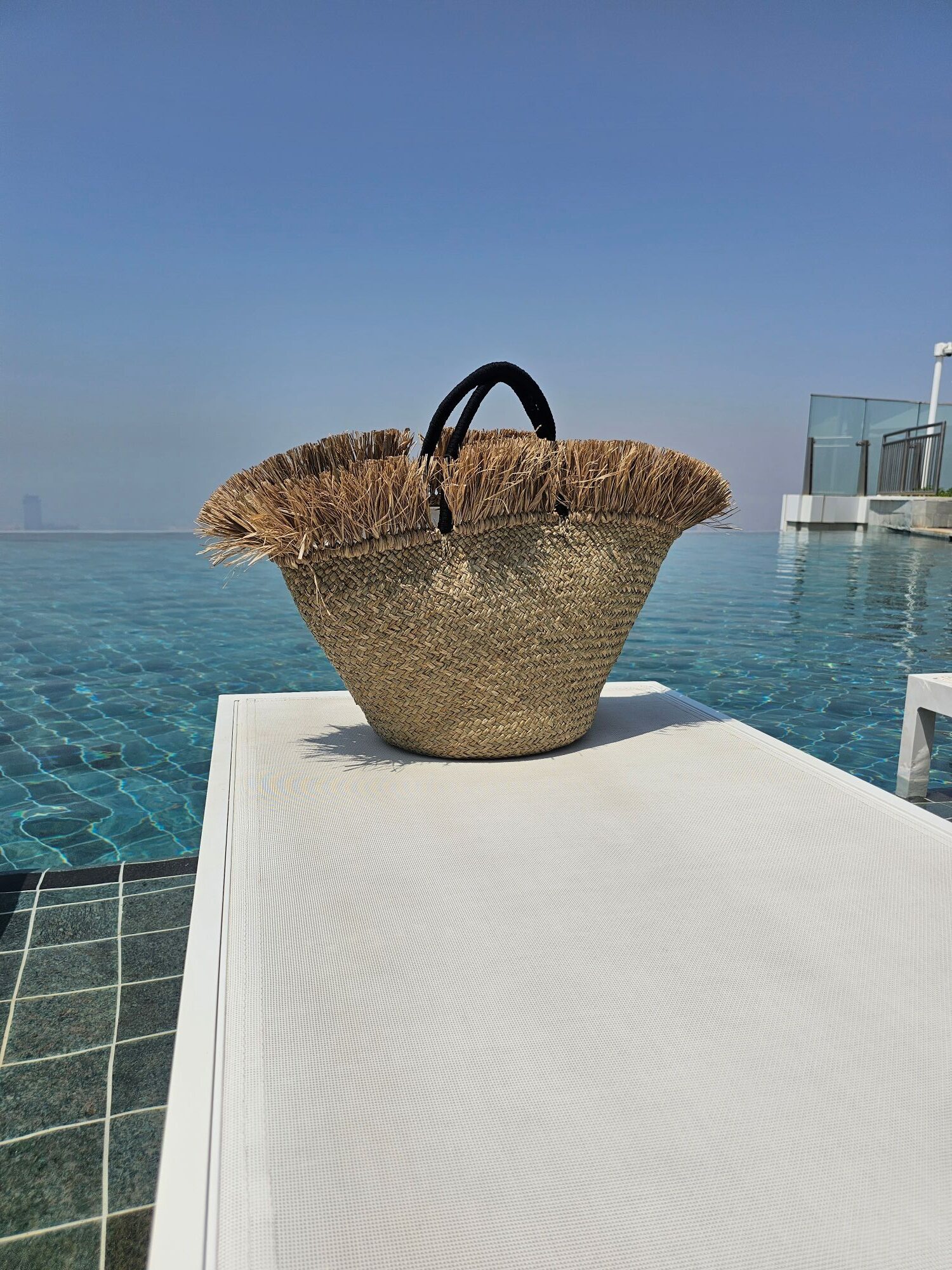Norah Fringe Beach Tote - Black - Image 2