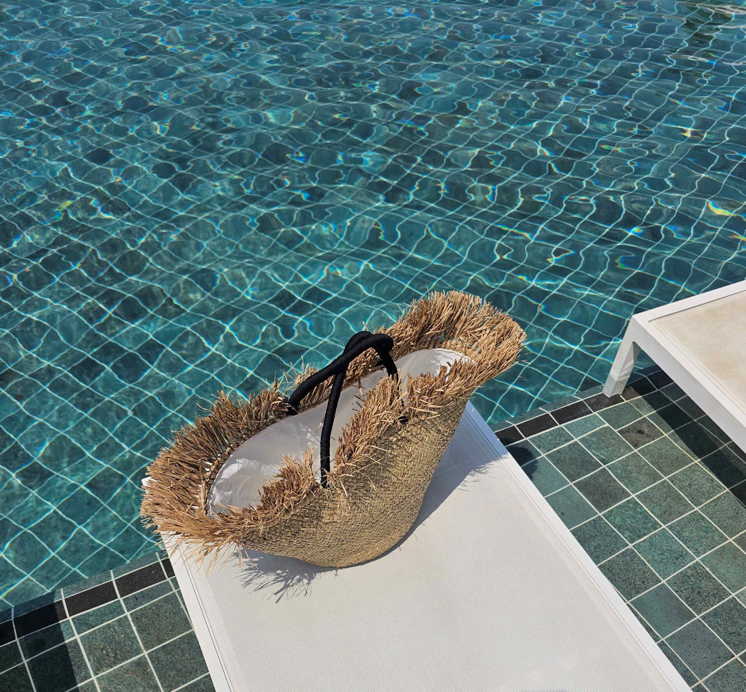 Norah Fringe Beach Tote - Black - Image 3