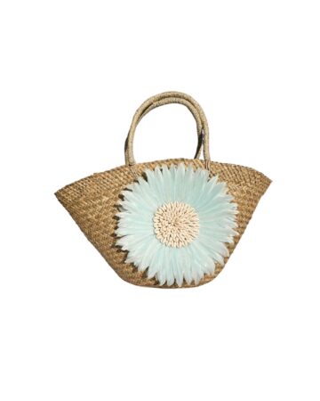 Bloom Feather Tote – Aqua