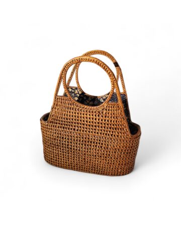 Aiko Rattan Bucket - Chestnut