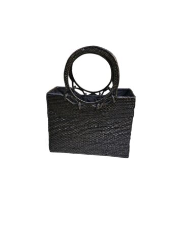 Marais Rattan Tote - Black