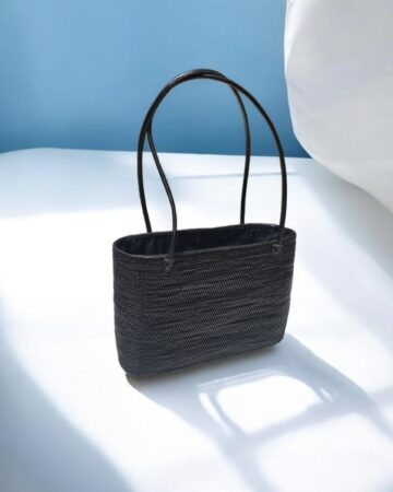 Lola Rattan Bucket - Black