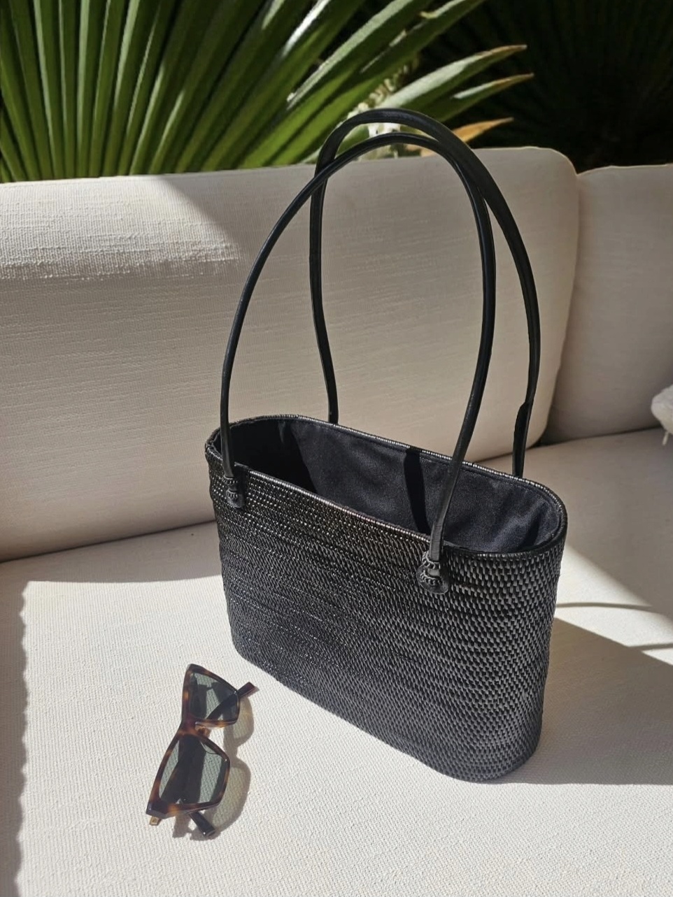 Lola Rattan Bucket - Black - Image 2