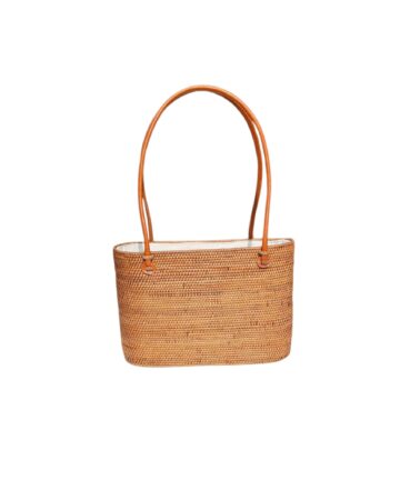 Lola Rattan Bucket - Chestnut