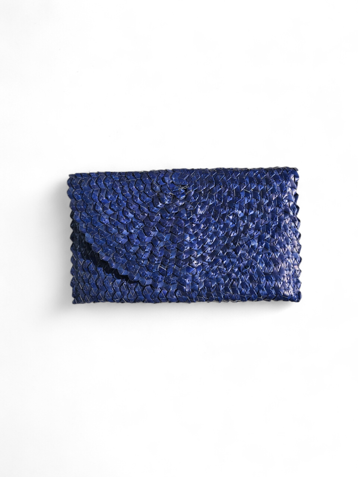 Kenzie Straw Clutch – Indigo