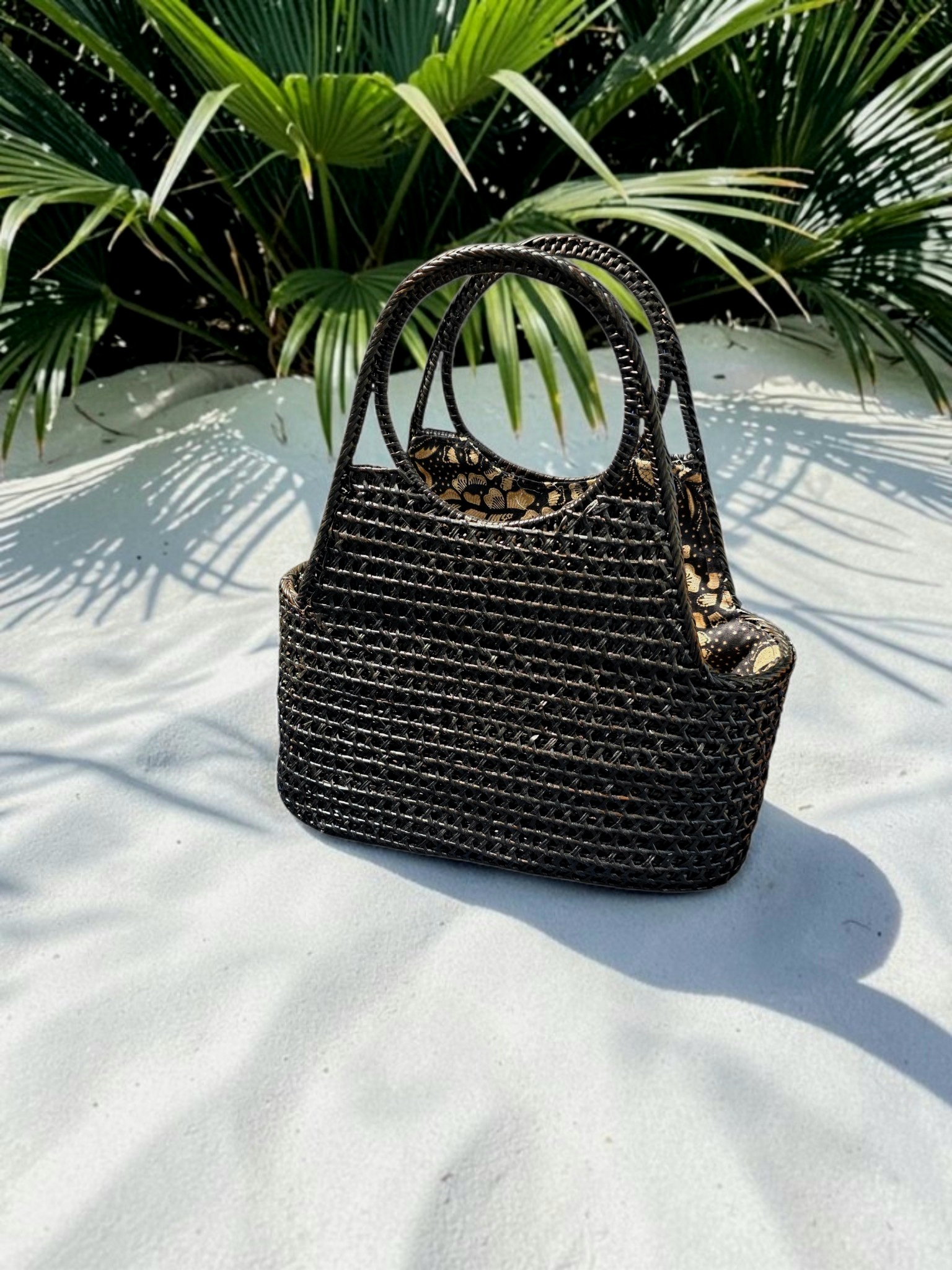 Aiko Rattan Bucket - Black