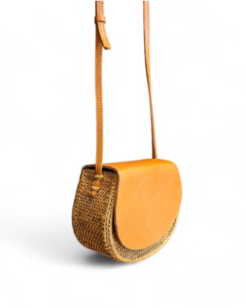 Philippa Rattan & Leather Crossbody