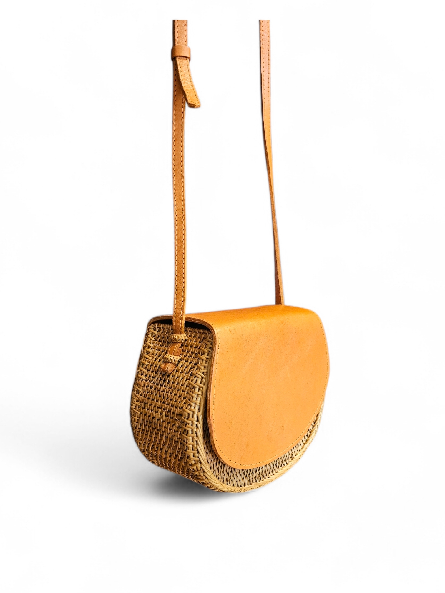 Philippa Rattan & Leather Crossbody
