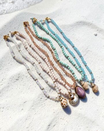 Belize Shell Necklace - Purple & Gold