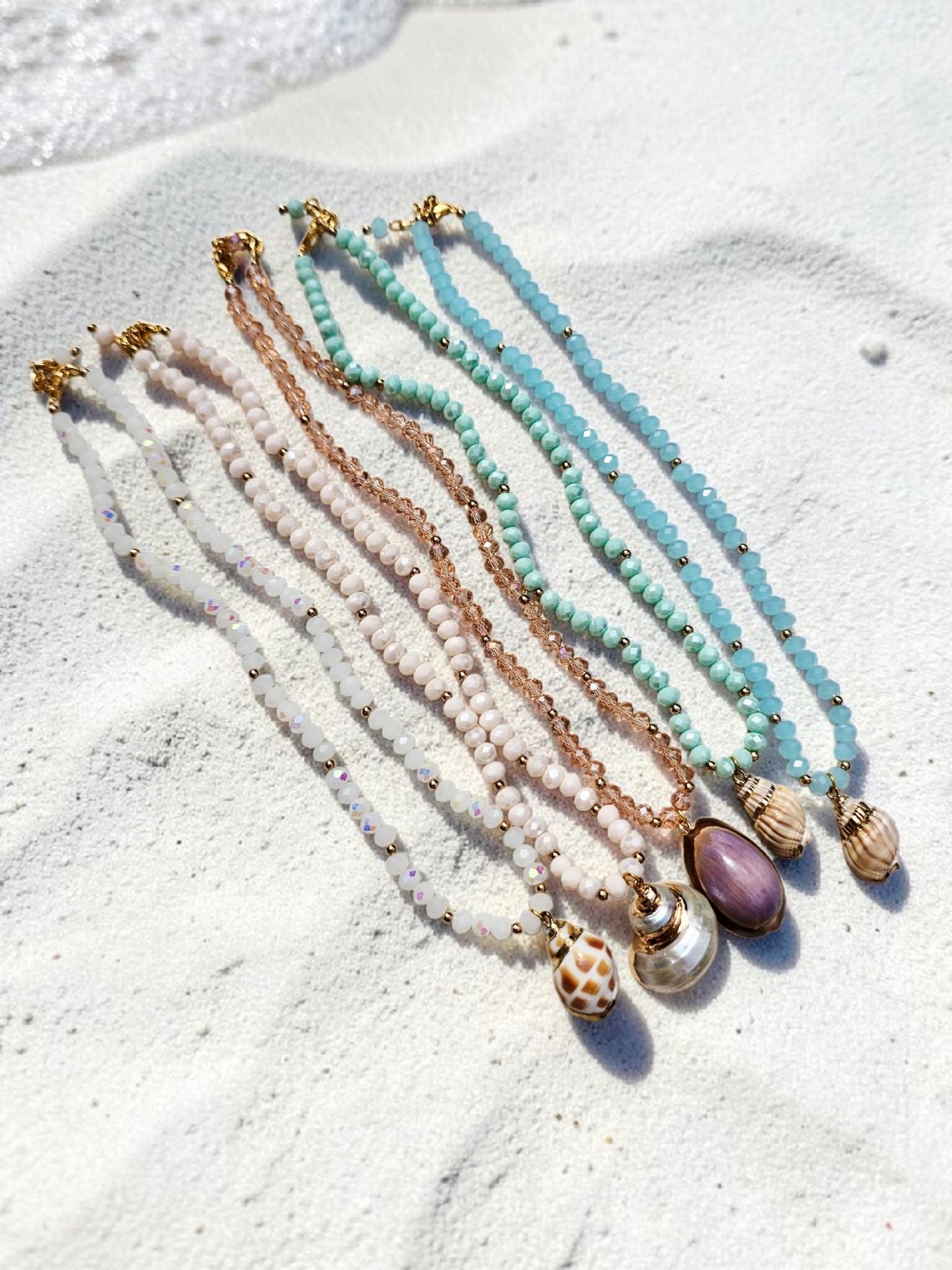 Belize Shell Necklace - Light Pink & Gold