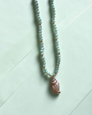 Belize Shell Necklace - Turquoise & Gold