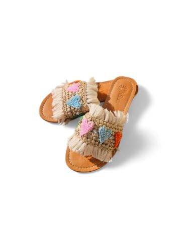 Juno Embroidered Raffia Sandals