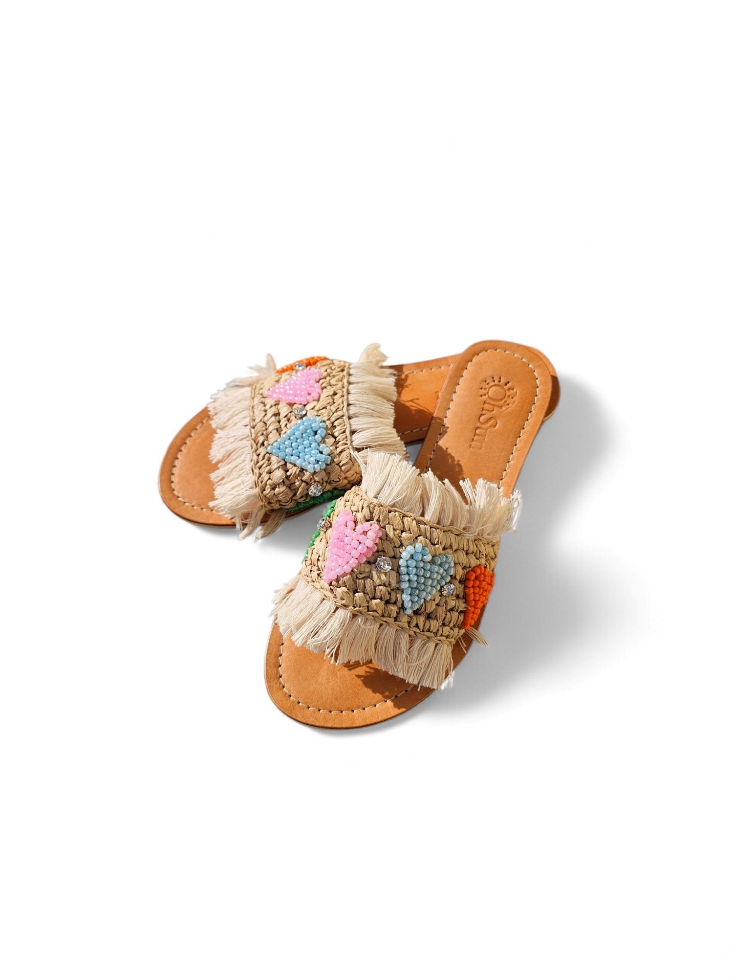 Juno Embroidered Raffia Sandals