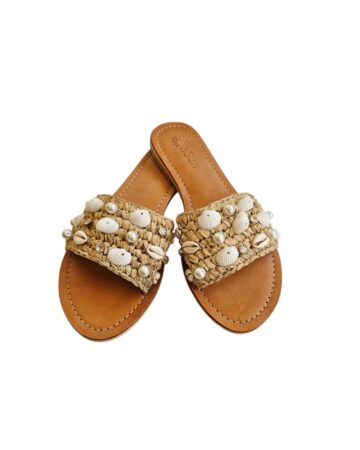 Liv Raffia, Shell & Pearl Sandals