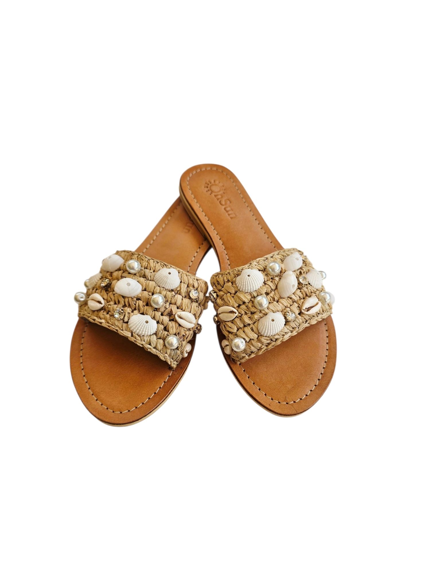 Liv Embroidered Raffia Sandals