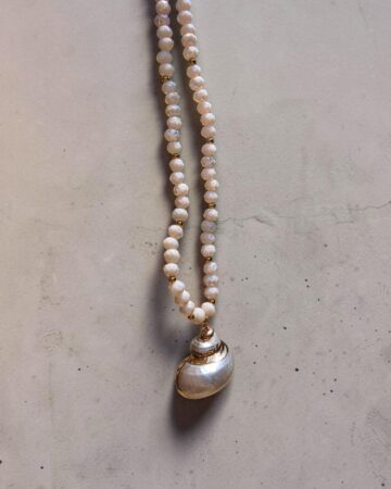 Belize Shell Necklace - Light Pink & Gold