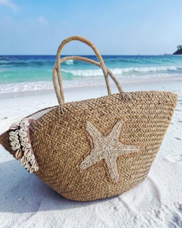Selene Embroidered Tote - Natural