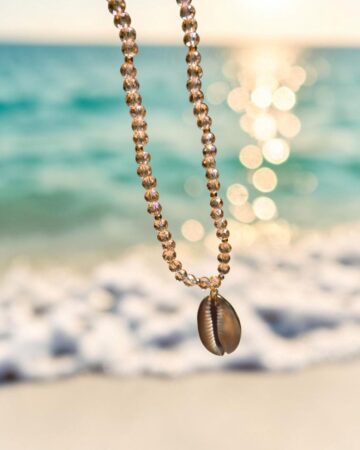 Belize Shell Necklace - Purple & Gold