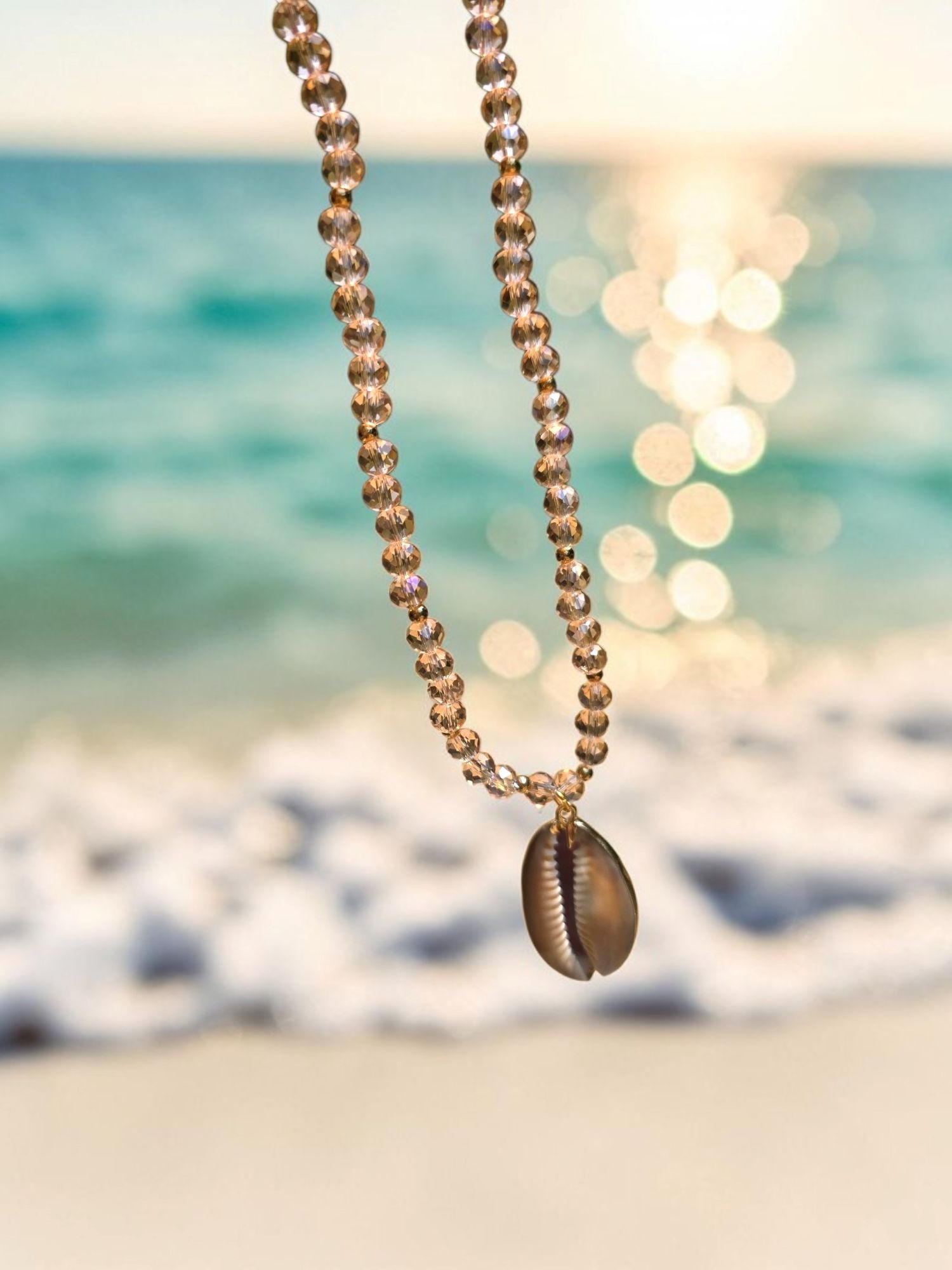 Belize Shell Necklace - Purple & Gold