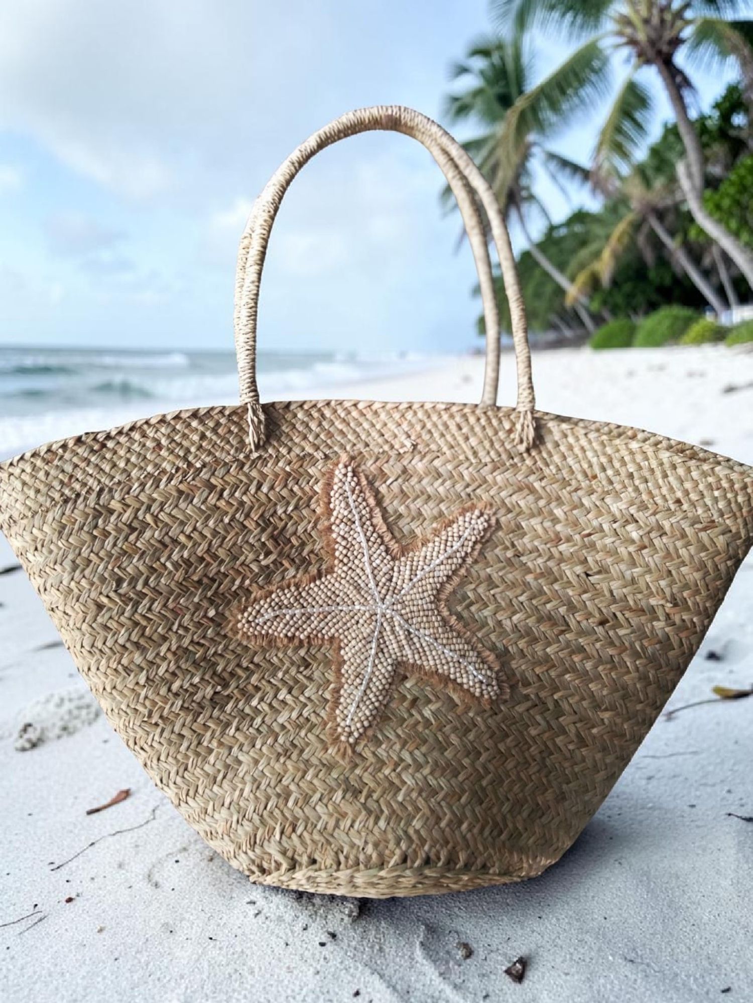 Selene Embroidered Tote - Natural