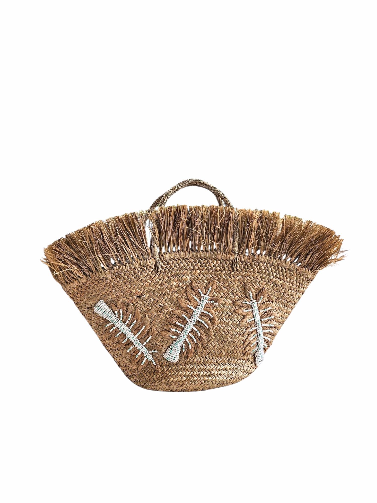 Bliss Fringe Embroidered Tote - Pearl