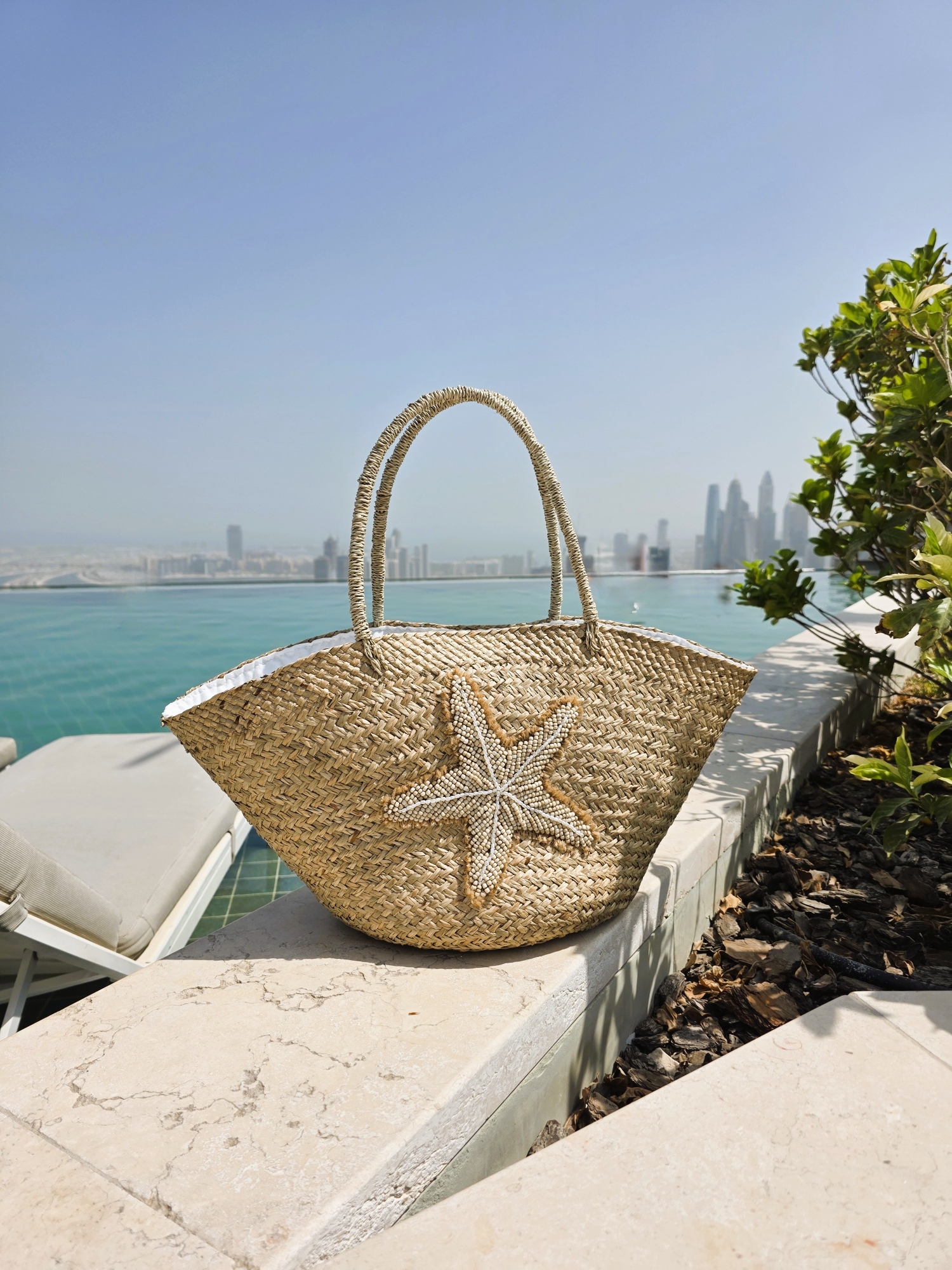 Selene Embroidered Tote - Natural
